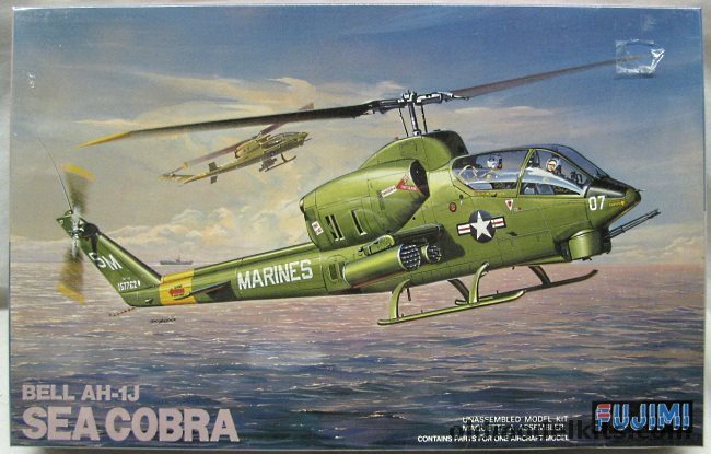 Fujimi 1/48 Bell AH-1J Sea Cobra - Twin Engine Attack Helicopter - US Marines HMA-369 or HMA-163, Q-9 plastic model kit